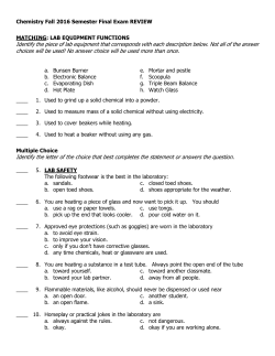 Fall 2016 Semester Exam Review