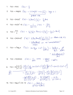 1. f(x) = ln(x)