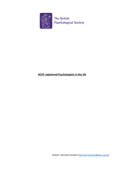HCPC registered Psychologists in the UK