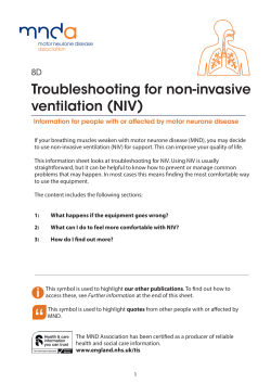 Troubleshooting for non-invasive ventilation (NIV)