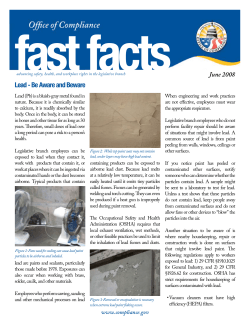 Fast Facts - Lead - Be Aware and Beware