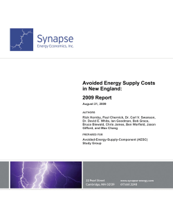 Avoided Energy Supply Costs in New England: 2009