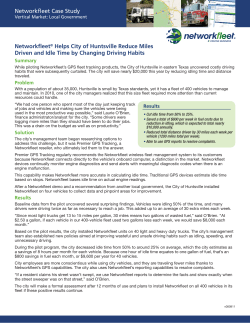 Networkfleet Case Study Networkfleet&reg; Helps City of Huntsville