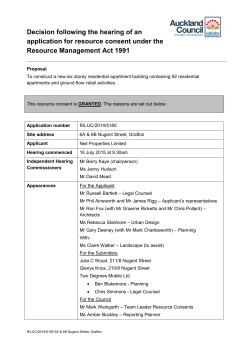 6a and 6b Nugent Street Resource Consent Hearing Decision