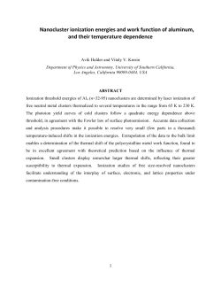 Nanocluster ionization energies and work function of aluminum, and