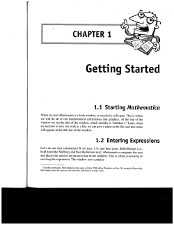 Mathematica Guide, Part 1