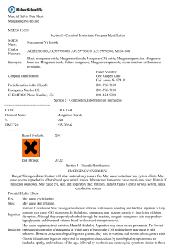 Material Safety Data Sheet Manganese(IV) dioxide MSDS# 13610