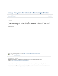 Controversy: A New Definition of A War Criminal