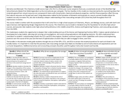 High School Domains Model Course 1 &ndash; Chemistry Narrative and