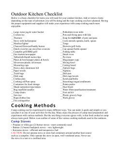 Camp Cooking - Kootenay Area Girl Guides