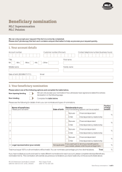 Beneficiary nomination - Super Advice Services