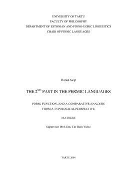 THE 2ND PAST IN THE PERMIC LANGUAGES