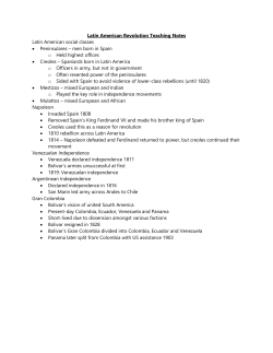 Latin American Revolution Teaching Notes