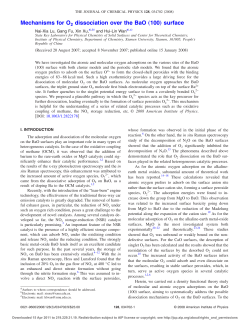 Mechanisms for O2 dissociation over the BaO &bdquo;100&hellip; surface