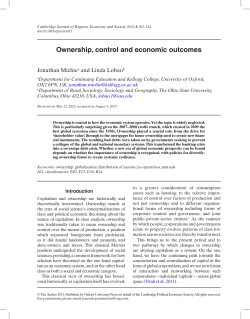 Ownership, control and economic outcomes