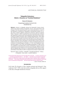 Edwin J. Houston on &ldquo;Cerebral Radiation&rdquo;