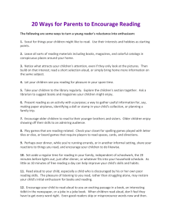 20 Ways for Parents to Encourage Reading