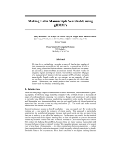 Making Latin Manuscripts Searchable using gHMM`s