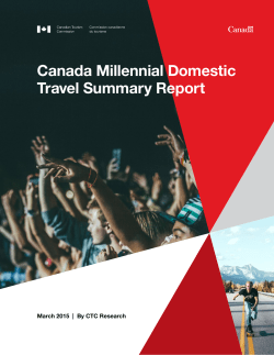 Canada Millennial Domestic Travel Summary Report