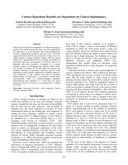 Context Repetition Benefits are Dependent on