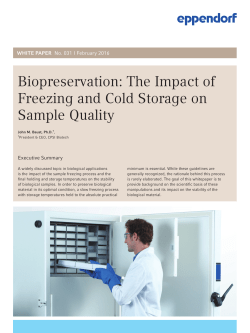 Biopreservation: The Impact of Freezing and Cold Storage on
