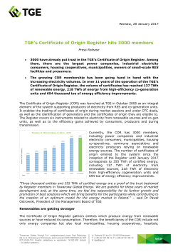 TGE`s Certificate of Origin Register hits 3000 members