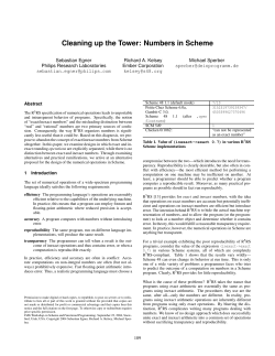 Cleaning up the Tower: Numbers in Scheme