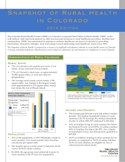 Snapshot of Rural Health in Colorado