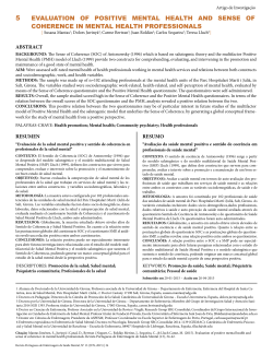 evaluation of positive mental health and sense of