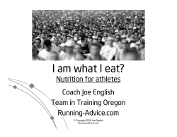 I am what I eat - Sports nutrition clinic