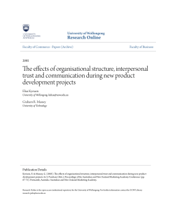 The effects of organisational structure - Research Online