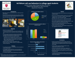 Ad Libitum Salt Use Behaviors in College