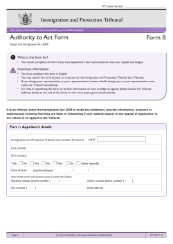 Authority to Act Form Form 8