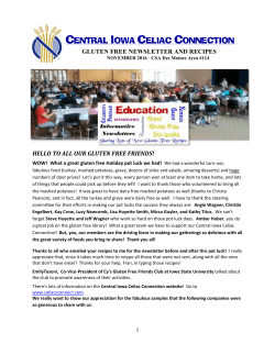 November 2016 GF Newsletter and Recipes