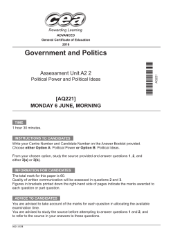 A2 2, Political Power and Political Ideas