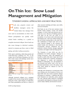 On Thin Ice: Snow Load Management and - Low