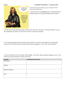 Name: A MODEST PROPOSAL &ndash; Jonathan Swift