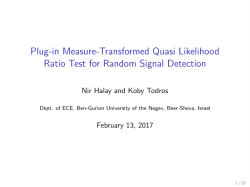 Dr. Koby Todros - Plug-in Measure-Transformed Quasi Likelihood