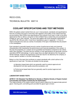 coolant specifciations and test methods - Reco-Cool