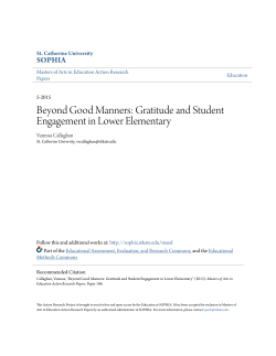 Beyond Good Manners: Gratitude and Student