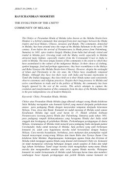 ravichandran moorthy the evolution of the chitty community of melaka