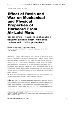 Effect of Resin and Wax on Mechanical and Physical Properties of