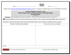 Fractions Module: Lesson # 5-1-6a Subtracting Fractions and Mixed
