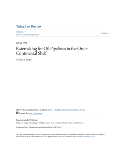 Ratemaking for Oil Pipelines in the Outer Continental Shelf