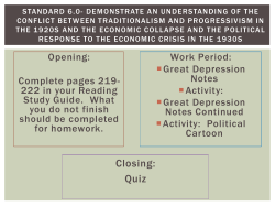 the great depression begins - Anderson School District One