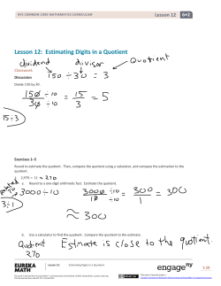 Lesson 12: Estimating Digits in a Quotient