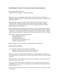 INTRODUCTION TO RADIATION ONCOLOGY