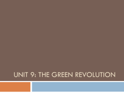 unit 9: the green revolution