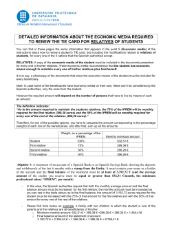 Information about economic means to renew the TIE card for