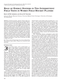 Role of Energy Systems in Two Intermittent Field Tests in Women